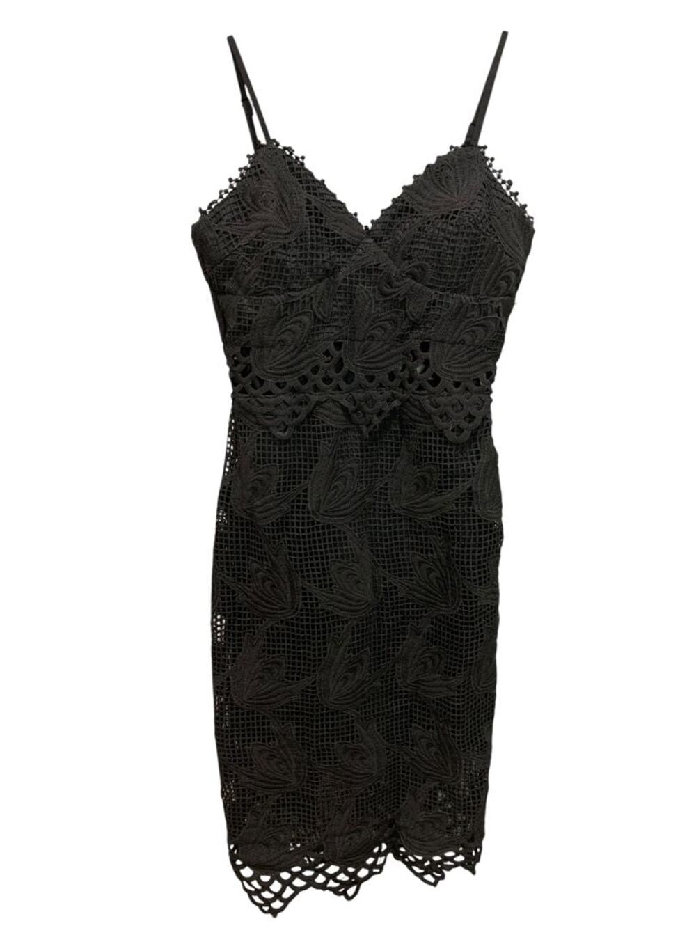 Small Aqua Urban Outfitters Black Lace V-Neck New Dress‎